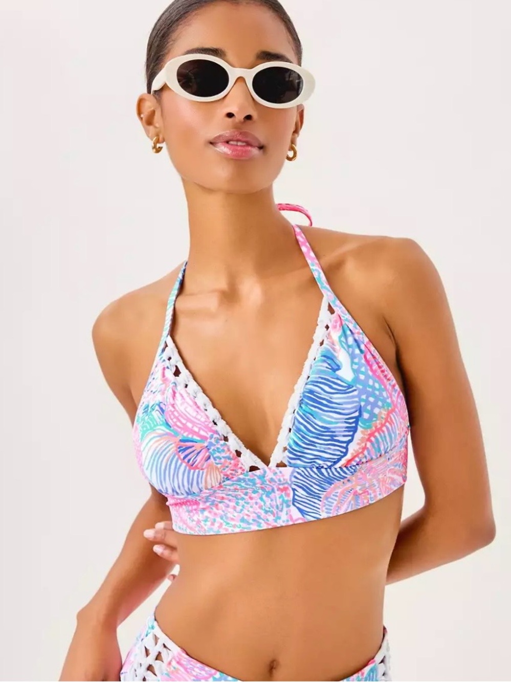 lilly pulitzer Women’s lamina bikini top Size 12 Swimsuit Coastal Beach SOLD OUT